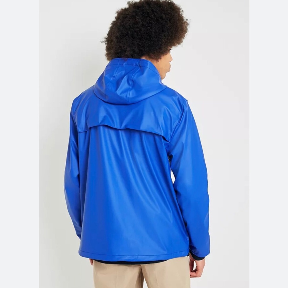 Herschel Mens Blue Raincoat Jacket Hooded Breathable Size XL.